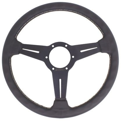 Nardi Classic Leather Steering Wheel Grey Stitching Black Spokes 340mm