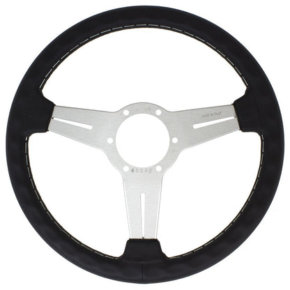 Nardi Classic Leather Steering Wheel Grey Stitching Satin Spokes 330mm