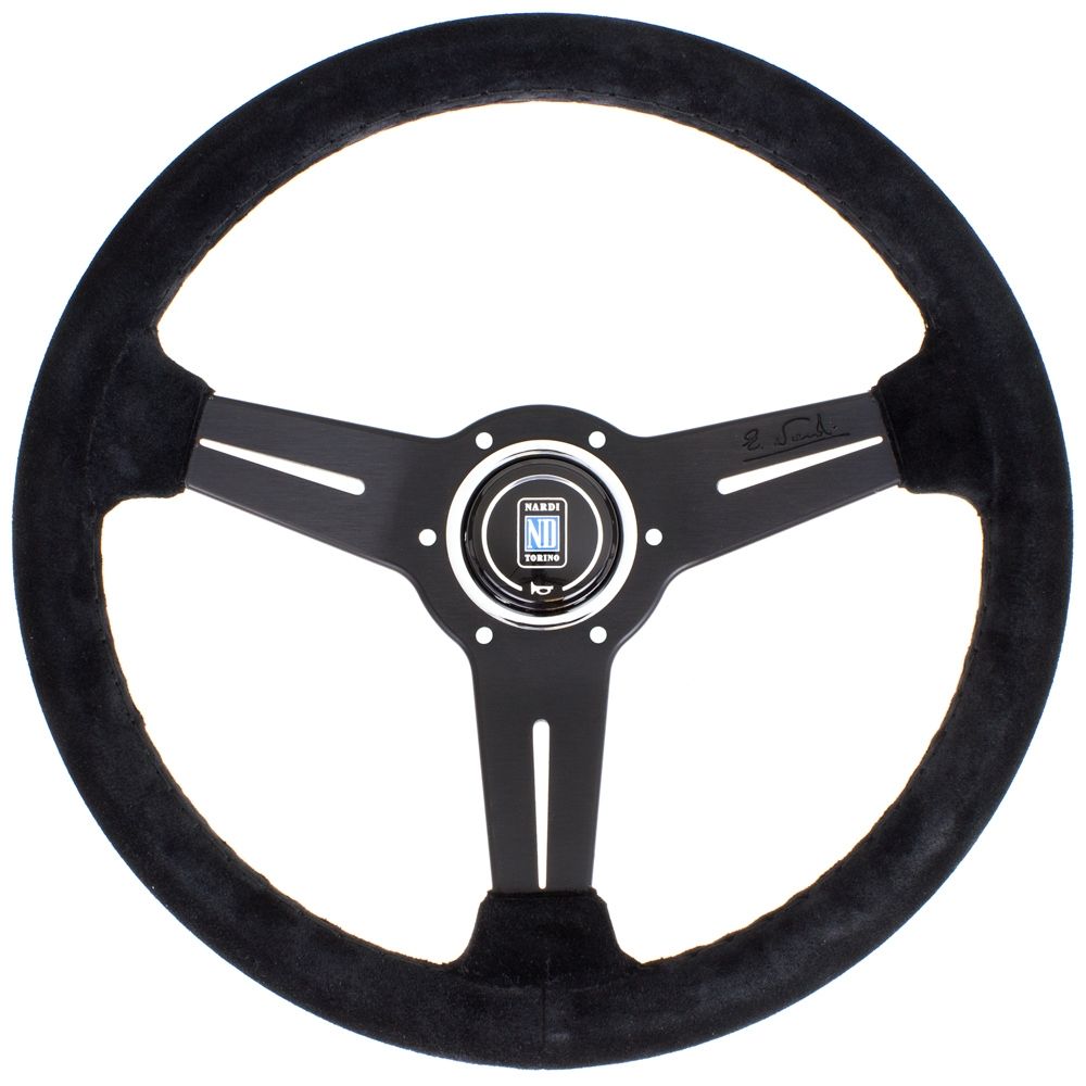 Nardi Classic Suede Steering Wheel Black Stitching Black Spokes 360mm