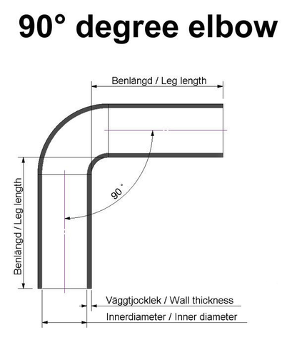 Silicone Hose Bend - 90° 3" (76mm)