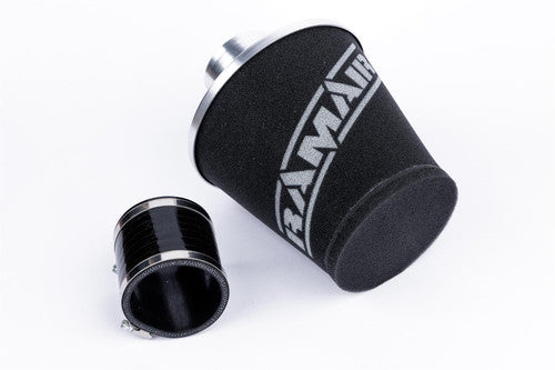 Ramair Medium Foam Filter Aluminium Base 100mm OD Silver with Silicone Coupler
