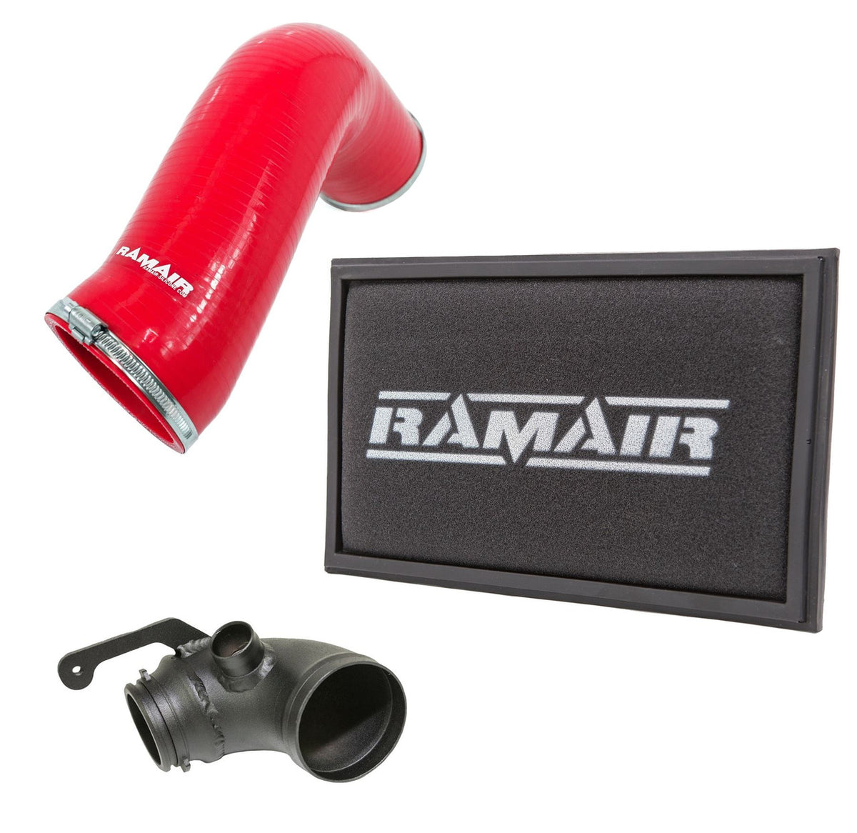 RamAir RPF-3129-RIP-RD-TI - Panel Air Filter Intake Pipe Air Hose & Turbo Elbow - A3 S3 TSI MQB