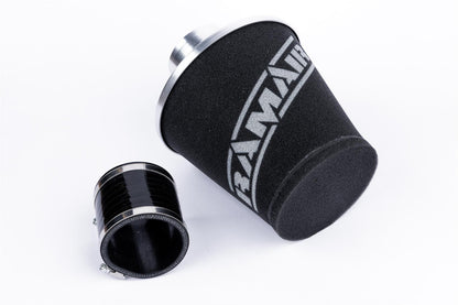 Ramair Medium Foam Filter Aluminium Base 90mm (3.5inch) OD Silver with Silicone Coupler