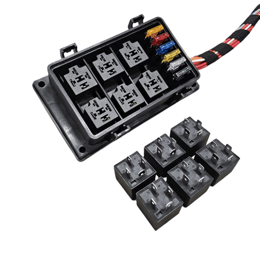 Hurricane Motorsport RB6 Fuse & Relay Box (With Loom - Bottom Mount)