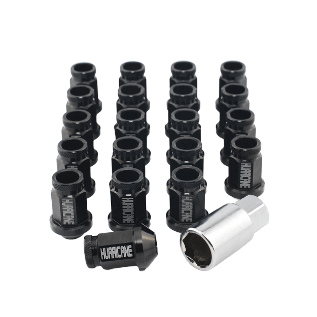 Hurricane Motorsport Wheel Nut Aluminum M12x1,25 - 39mm (Black) - CDMSPORT