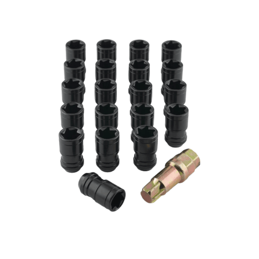 Hurricane Motorsport Wheel Nut Kit with Locking Sleeve M12x1.5 (Black)