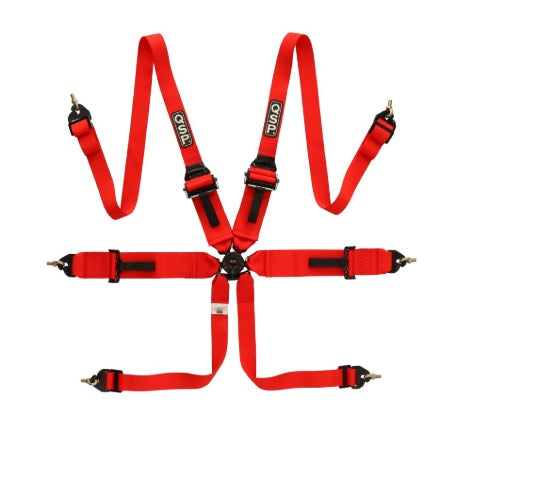 QSP 6 Point Safety Harness 3" HANS FIA - Endurance (Red) - CDMSPORT