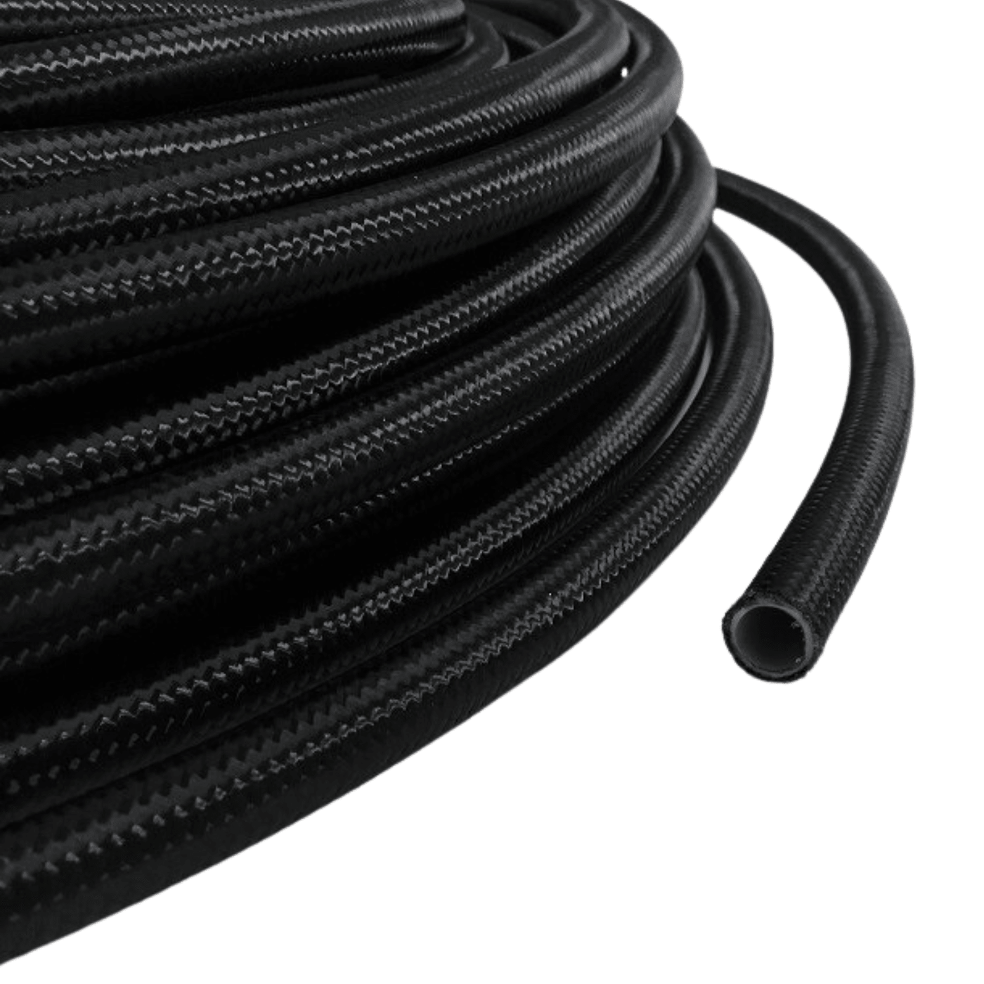 SPD AN6 PTFE Black Nylon Steel Braided Hose - CDMSPORT