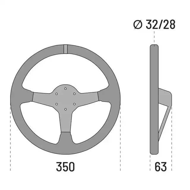 Sparco R345 Suede Steering Wheel