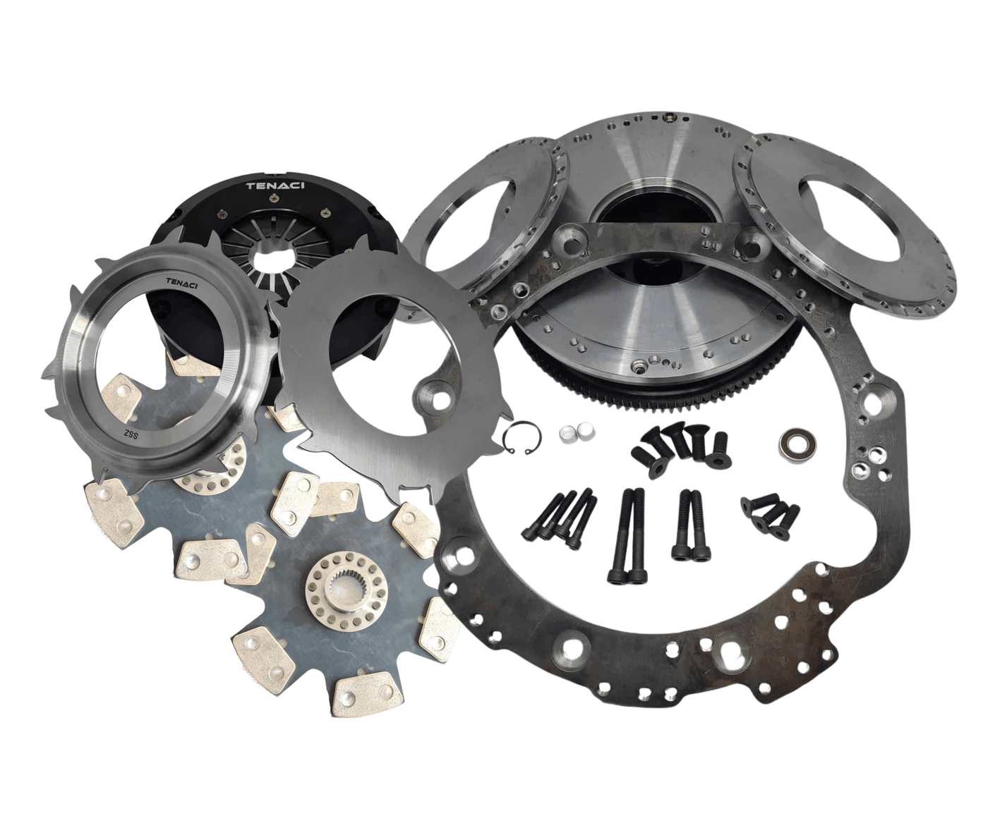 Tenaci Motorsport Toyota 1JZ / 2JZ - BMW Gearbox Adaptor Clutch Kit 200mm Twin Plate Clutch - CDMSPORT
