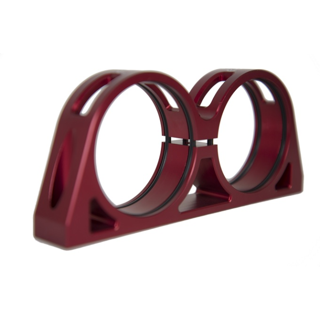 SPD Billet Double Bracket Fuel Filter/Pump Holder - 60mm - Red