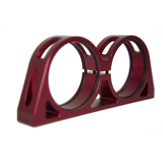 SPD Billet Double Bracket Fuel Filter/Pump Holder - 60mm - Red