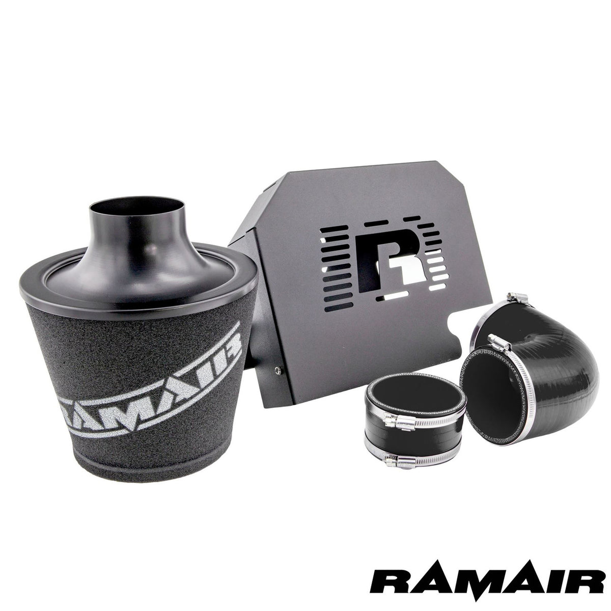 RamAir Performance Foam Induction Kit for MK2 Focus ST with ECU Holder - Black Hoses