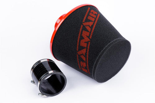 Ramair Foam Performance Universal Cone Air Large Filter with Coupler - 80mm (3.1inch) Red