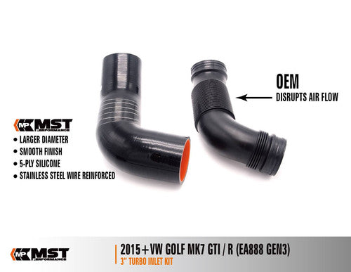 RamAir MST Performance Silicone Intake Hose & Turbo Inlet Elbow for 2.0 TSI EA888 MQB VAG
