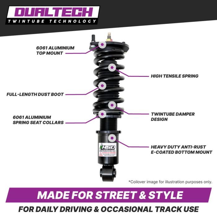 HSD Dualtech Coilovers BMW 2 Series F22 Coupe 2WD and xDrive (14-21)