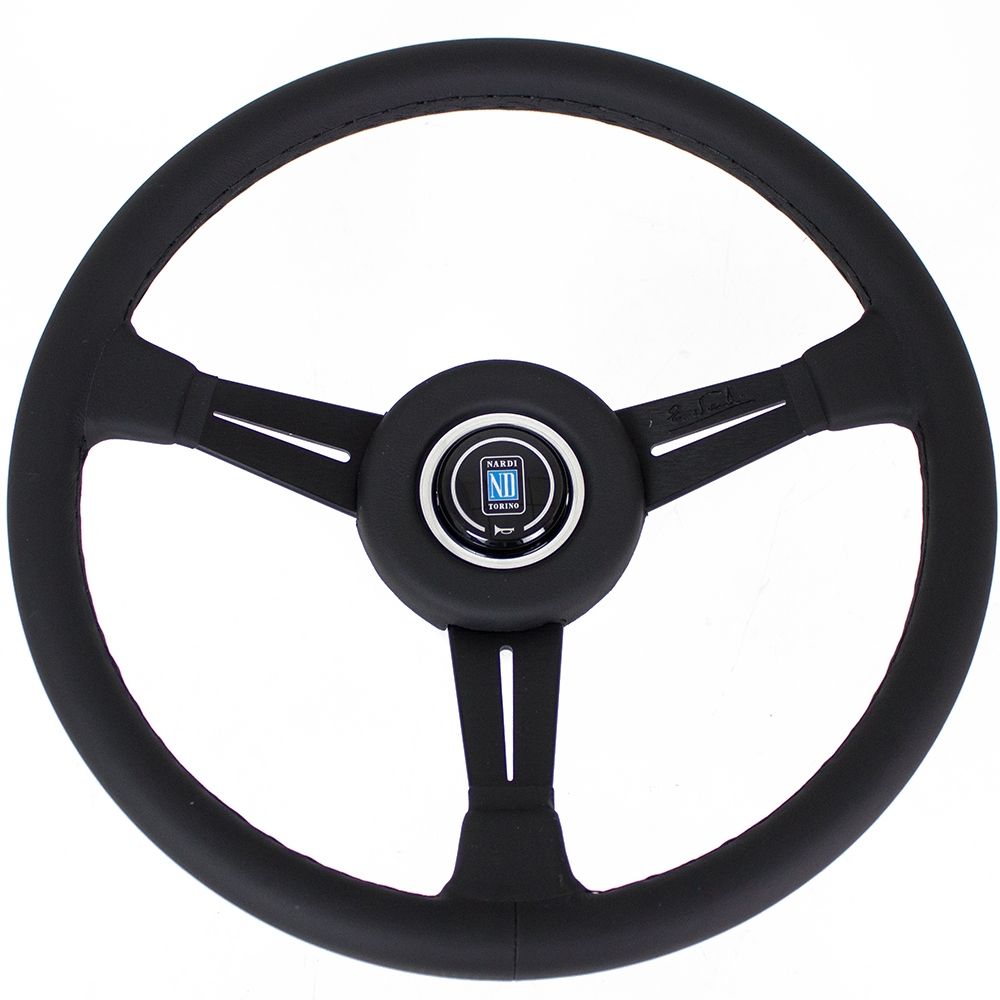 Nardi Classic Leather Steering Wheel Black Stitching Black Spokes 360mm