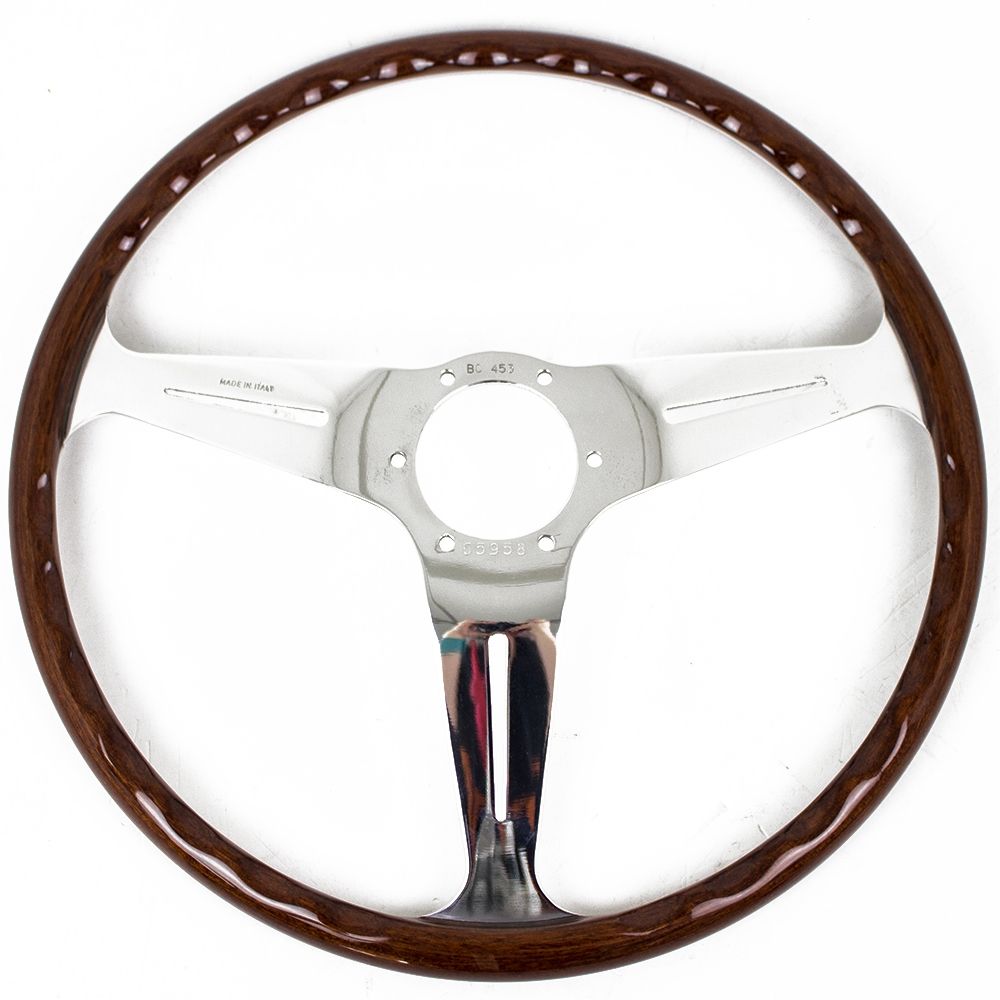 Nardi Classic Wood Steering Wheel Polished Spokes 390mm (21mm Grip)