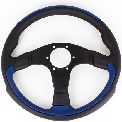 Nardi Leader Black/Blue Leather Steering Wheel Black Spokes 350mm