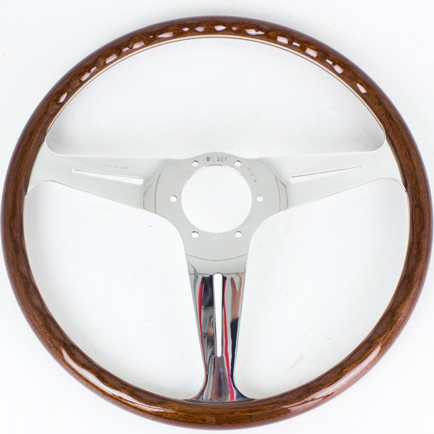 Nardi Classic Wood Steering Wheel Polished Spokes 340mm