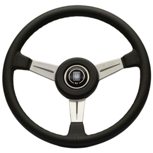 Nardi Classic Leather Steering Wheel Black Stitching Satin Spokes 360mm