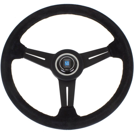 Nardi Classic Suede Steering Wheel Black Stitching Black Spokes 340mm