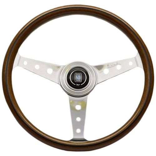 Nardi Classic Wood Steering Wheel Polished Spokes 360mm (Round Hole)