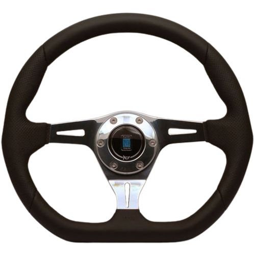 Nardi Kallista Leather/Perforated Leather Steering Wheel Polished Spokes 350mm