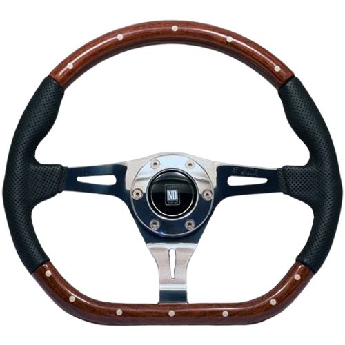 Nardi Kallista Perforated Leather Steering Wheel Polished Spokes 350mm