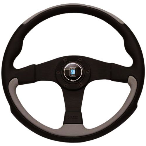 Nardi Leader Black/Grey Leather Steering Wheel Black Spokes 350mm