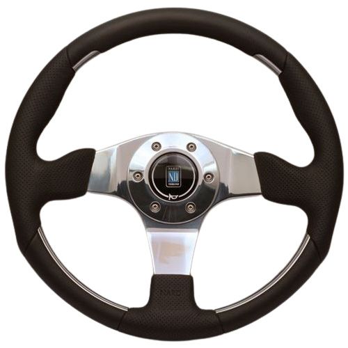 Nardi ND1 Perforated Leather Steering Wheel Polished Spokes 350mm - CDMSPORT