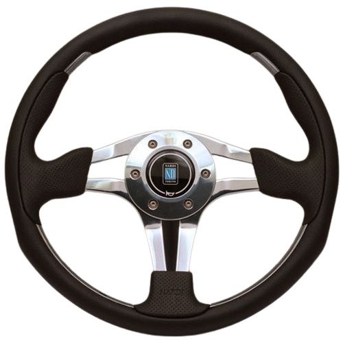 Nardi ND4 Perforated Leather Steering Wheel Polished Spokes 350mm