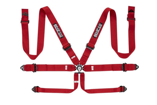 Sparco 6 Point Safety Harness (Red) - CDMSPORT