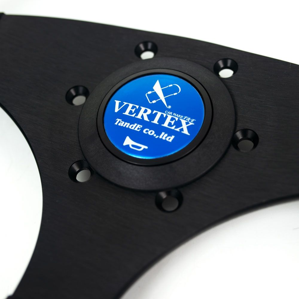 T&E Vertex JDM Leather Steering Wheel Flat Blue 320mm